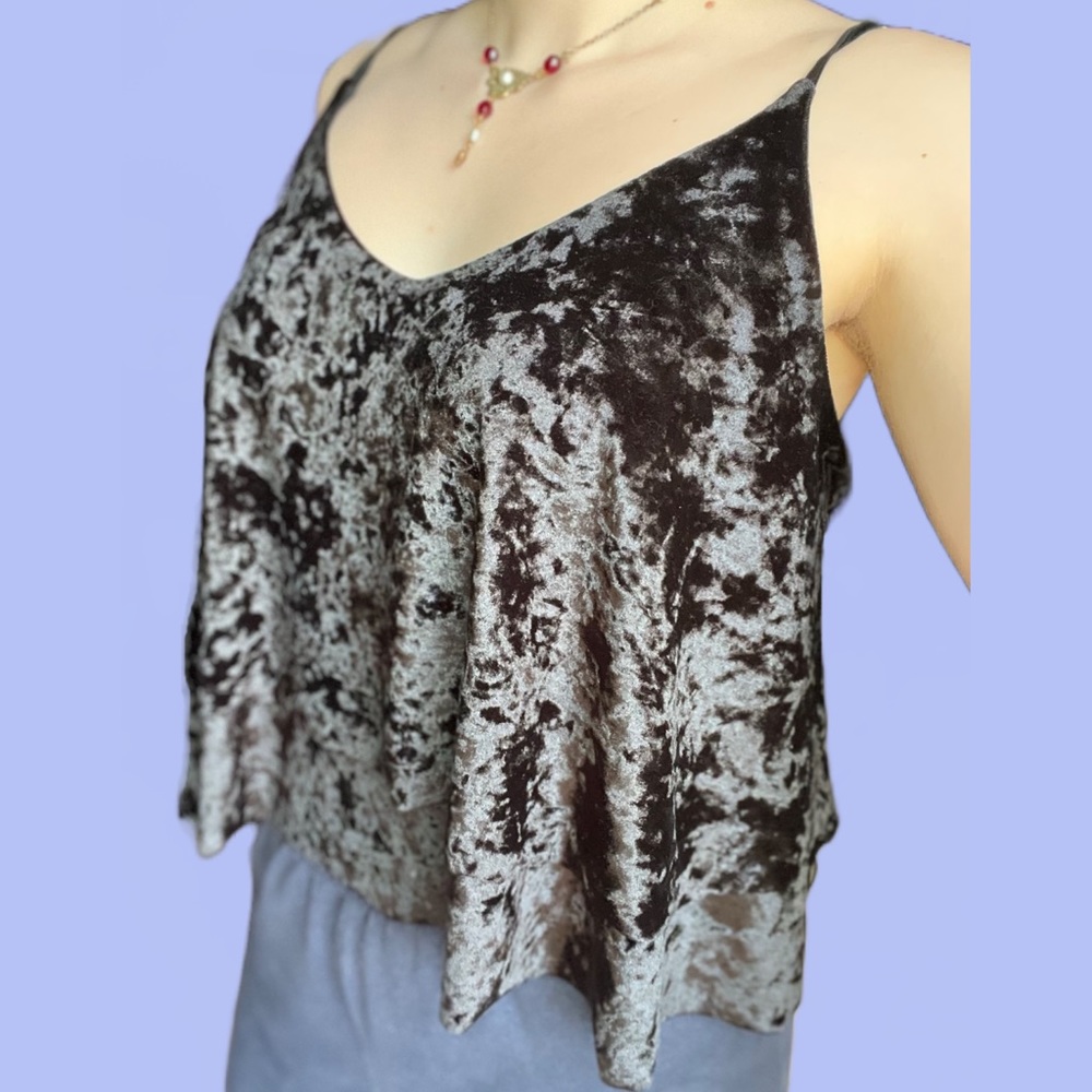 Velvet layered top